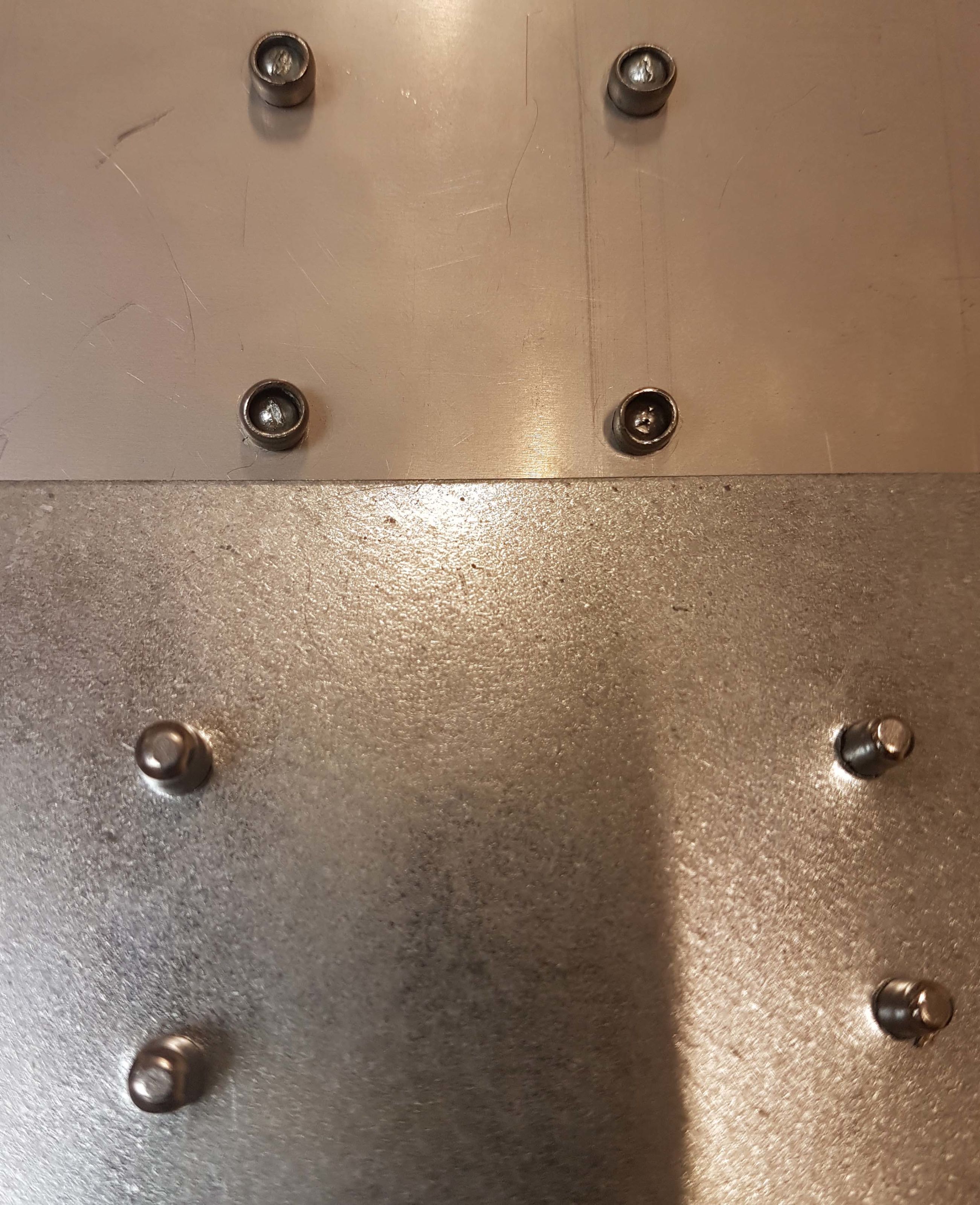 Metal rivets clearance